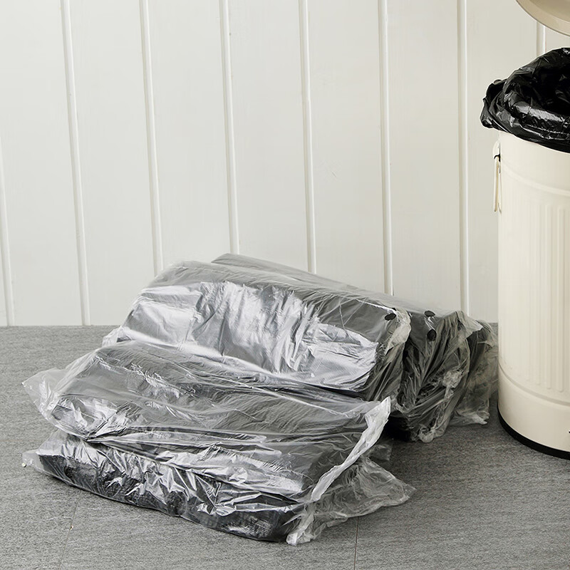 Ou Runzhe garbage bag 20L black vest-style portable plastic bag thickened version office living room bedroom PE plastic bag commercial unit institutional garbage waste bag 1 set of 100 pieces
