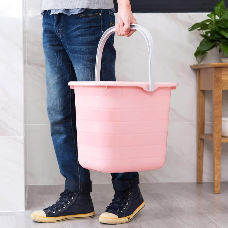 Plastic thickened rectangular portable bucket large bucket mop bucket plastic bucket small square bucket Khaki 11L
