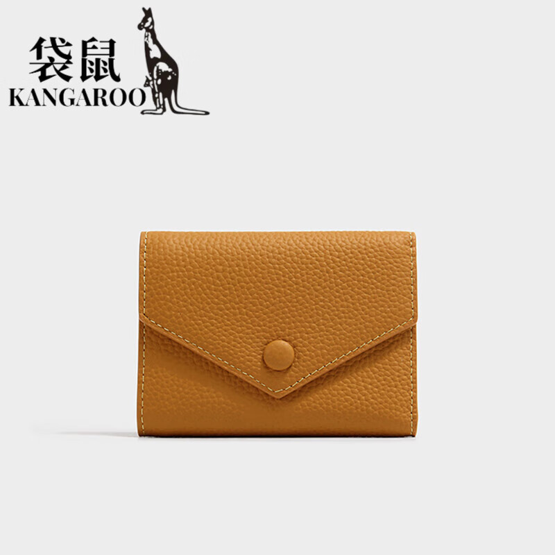 Kangaroo (KANGAROO) Women's Wallet Short 2025 Chinese Valentine's Day Texture Simple Coin Purse Small Card Holder Three-in-One Women Elephant Gray