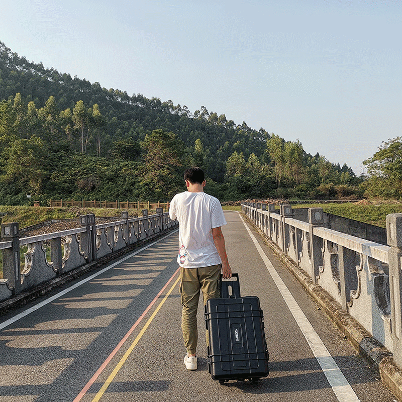 SMRITI heritage protection box black large trolley box thickened waterproof and dustproof multi-functional equipment tool box S5236 black with sponge