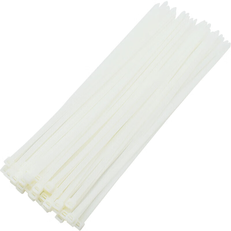 Jiuqiangu self-locking nylon cable ties, cable management belts, host installation, gardening, cable desktop cable management, wire binding straps, 8.8*400mm national standard white, 100 pieces/pack 1534