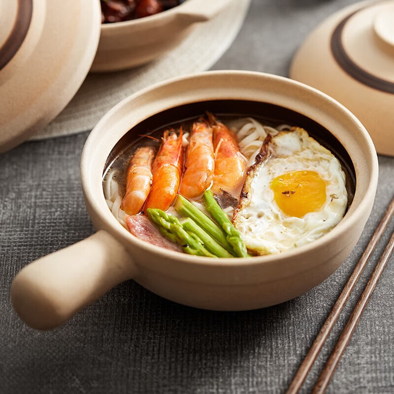 Bowei (BW) ceramic casserole clay pot rice household small casserole gas stove open flame special single handle anti-scalding 1.15L large size