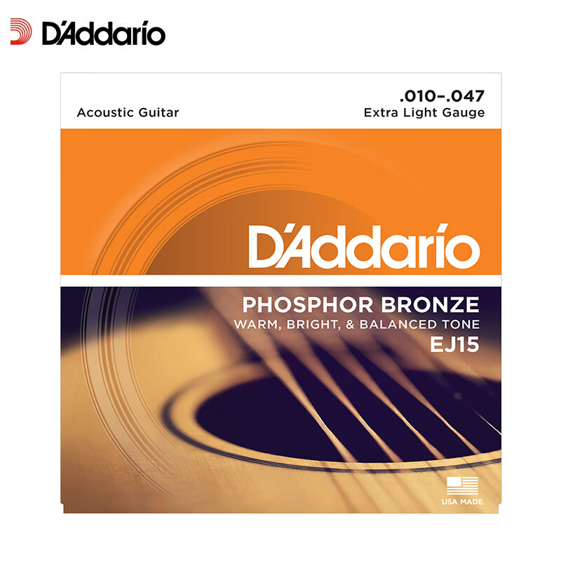 D Addario EJ15 American imported folk guitar strings carbon steel string set 10-47 phosphor bronze
