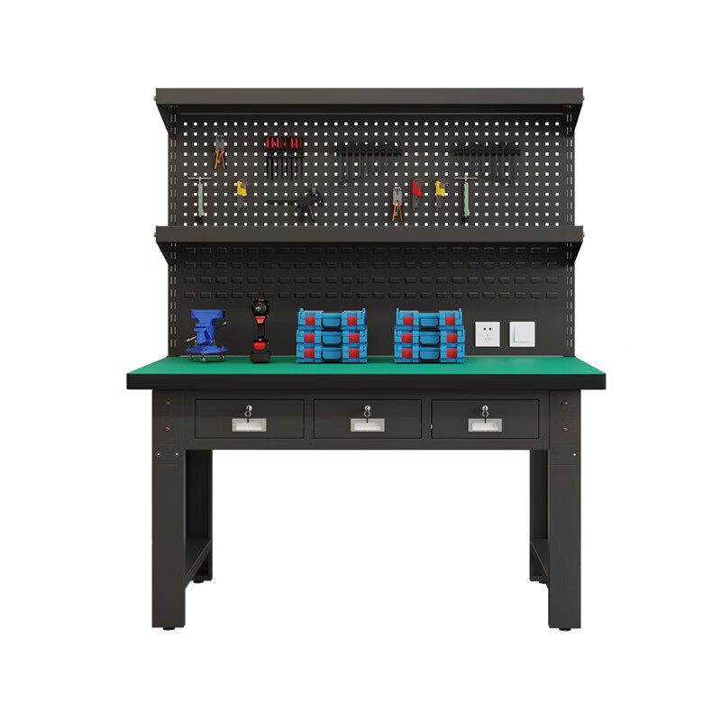 Xingyun anti-static heavy-duty workbench, bench, industrial workshop, factory assembly line tool table, multi-functional maintenance tool table, experimental operating table - 1.2m single table + double hanging board
