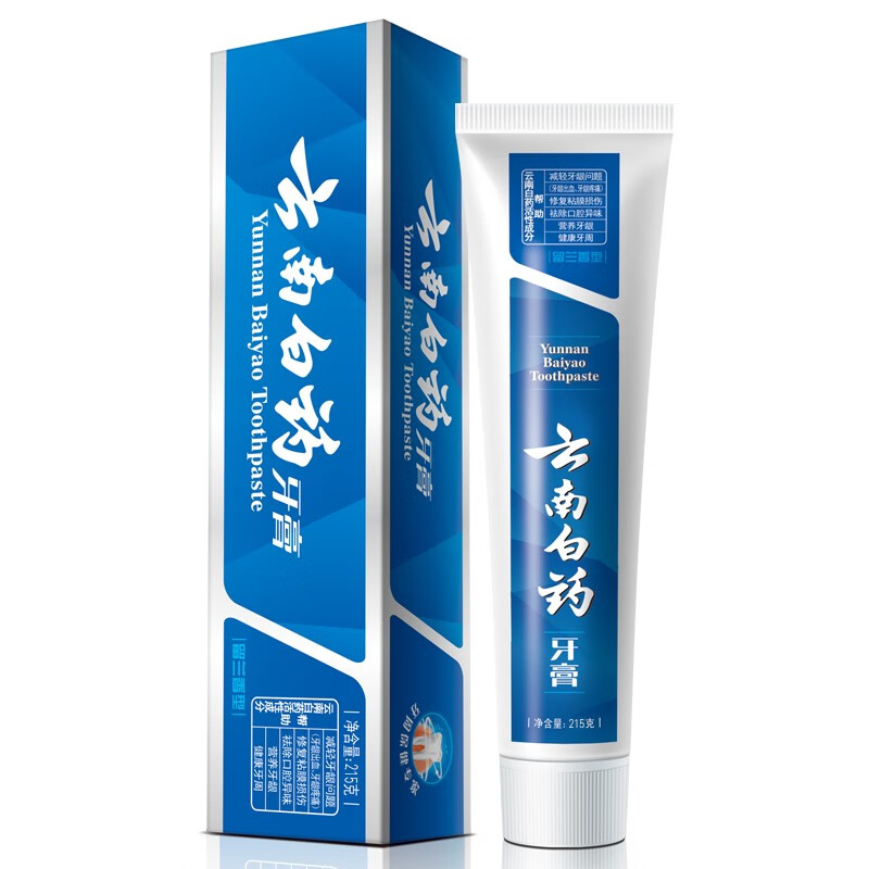 Yunnan Baiyao Mint Spearmint Spearmint Wintergreen Toothpaste Brightens White Fresh Breath Care Gums Family Pack Classic Spearmint Spearmint 215g+30g