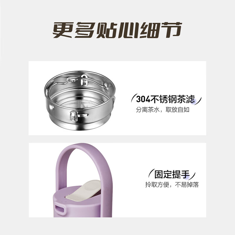 SUPOR sports water bottle large-capacity water cup tritan material plastic cup fitness outdoor ton bucket ton men and women cup bayberry purple 1600ml