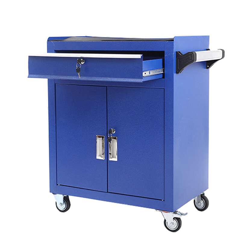 Hasdick HKCL-636 Auto Repair Tool Cart Hardware Tool Cabinet Multi-Function Mobile Repair Cabinet Double Drawer (With Back Plate) Blue