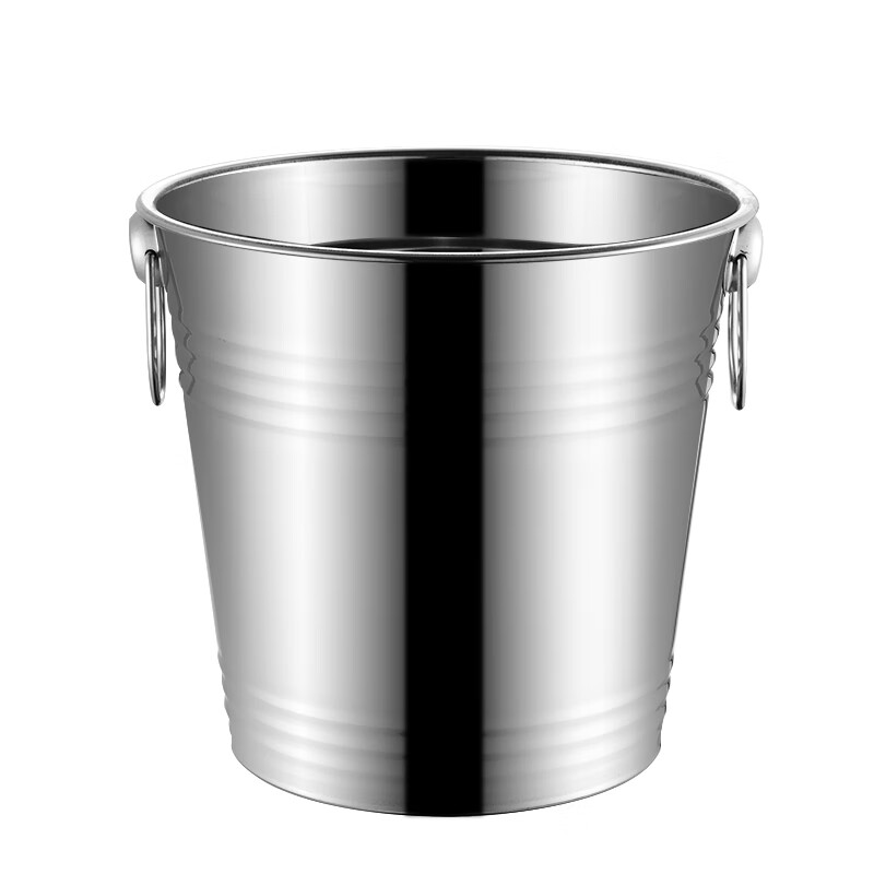 Chuanbao Internet celebrity ice bucket household stainless steel ice bucket bar KTV champagne beer red hotel supplies snack bucket commercial silver portable ice bucket 16cm (2L) + ice clip