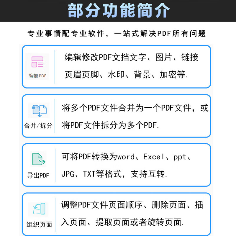 Pro DC 2025 PDF editor to word software, image conversion to pdf, modification, splitting, merging and compression, remote installation, choose me