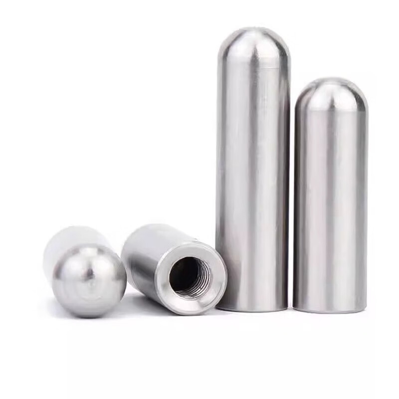 Bingneng 304 stainless steel one-end tooth round head guide post cylindrical pin internal thread hole pin positioning pin hollow inner tooth pin 4*20*M3 5 pieces
