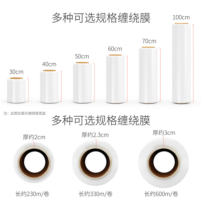 Xinyue Changhui PE stretch stretch film 50cm*230m Net weight of film 1.7kg/roll Packaging and packaging logistics waterproof and dustproof logistics industrial bundling protective film 20um thick E16001-1