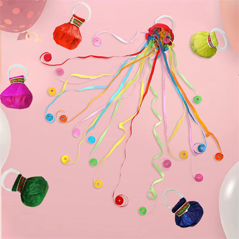 Qingwei 5-pack hand-thrown ribbons, flower spray, wedding celebration, birthday decoration party, children's performance atmosphere props