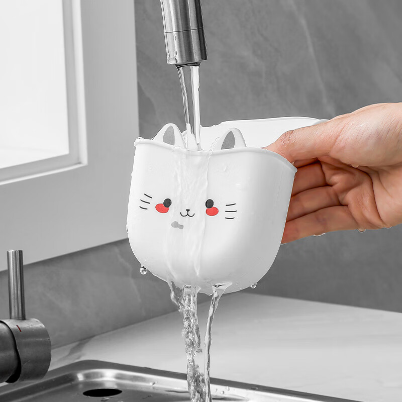 Japanese sink drain basket hanging bag dishwashing faucet storage rack kitchen supplies sink punch-free hanging basket 1 silicone cat drain basket