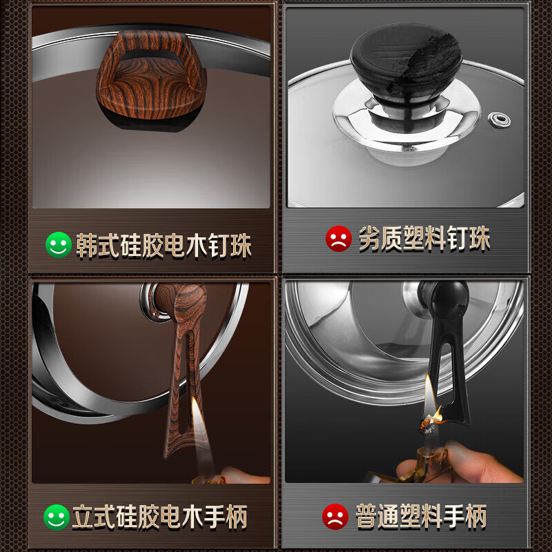 Olodo glass pot lid with instant visibility, transparent wok, frying pan lid, steamer lid, soup pot lid, hot pot lid, thickened pot lid, explosion-proof, 40cm, fully see-through, with 2 handles