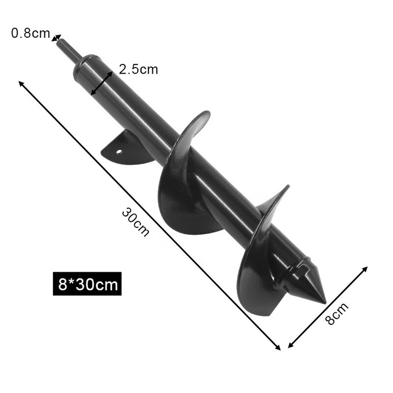 Huili's ground drill drill bit greenhouse digging piling project drilling opening drill bit planting machine digging soil drilling spiral drill bit 8x30cm
