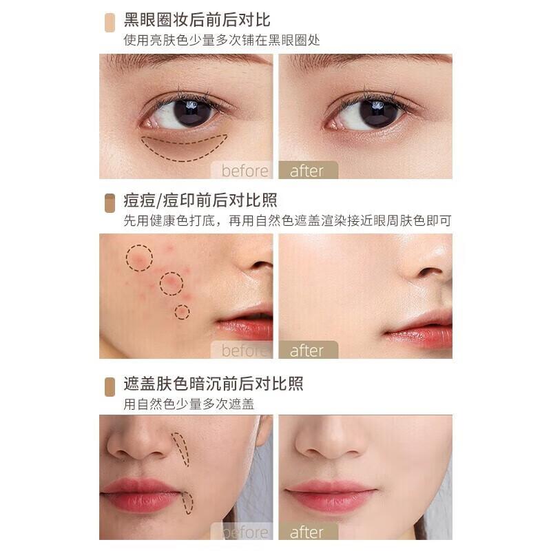 Tfit Three Color Concealer Concealer Concealer Palette Before Makeup Multi-effect Brightening Skin Color Fits Natural Naked Face Tft Three Color Concealer Save 1 Box 10g