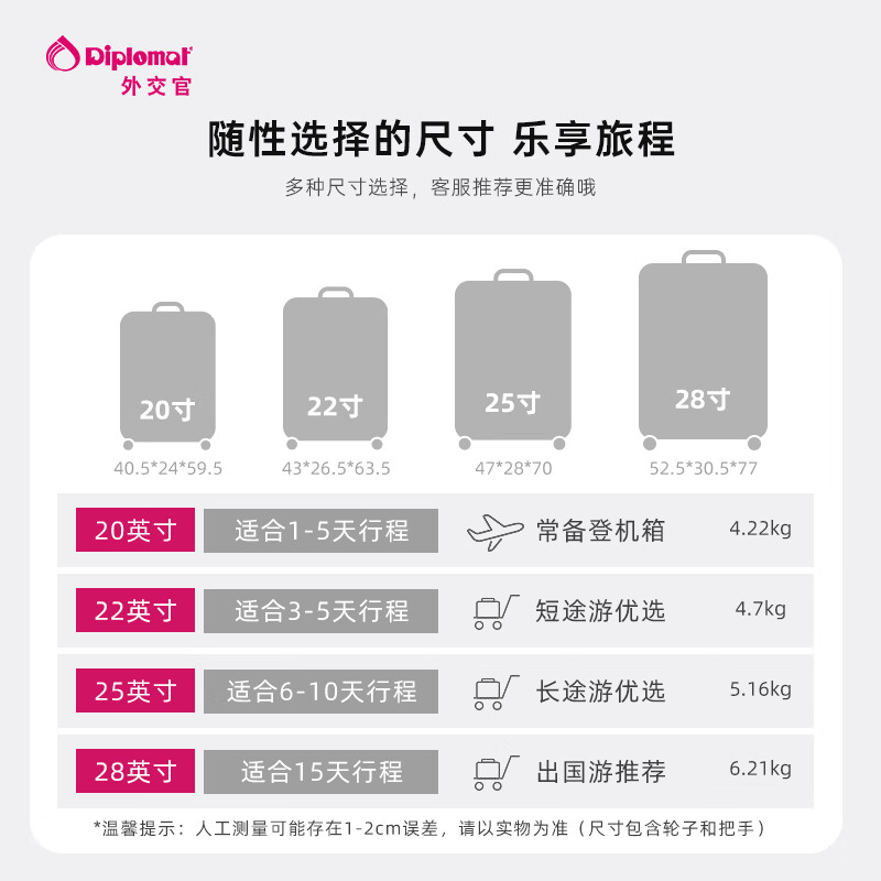 Diplomat Diplomat Luggage Aluminum Frame Streamer Trolley Case Men's and Women's Suitcase Password Box Silver Case Cover 20 Inch Carry-on Suitable for 1-5 Days Short Trip