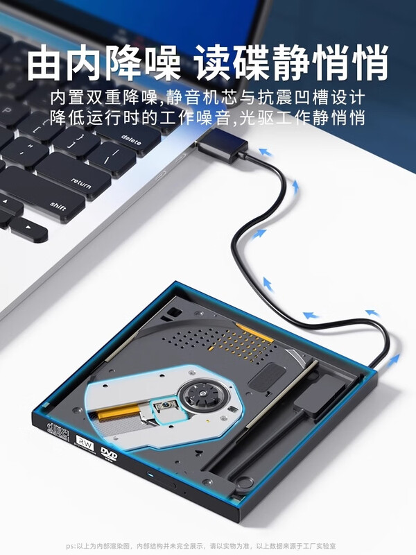 Qiao Shumo DVD player CD player album player home vcd all-in-one disc computer external burner read only plug and play no installation required black