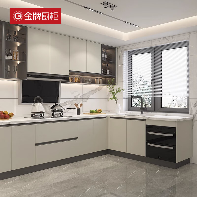 Huili's gold medal kitchen cabinet kitchen integrated cabinet household quartz stone countertop stove cabinet cabinet integrated decoration customization prepaid deposit worth 599 yuan for free