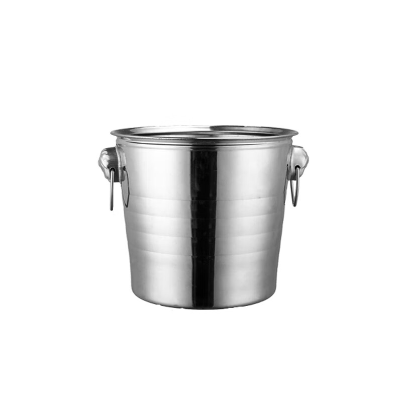 Mofan stainless steel tiger head ice bucket KTV bar ice bucket champagne bucket commercial special beer and red wine ice bucket (tiger head ice bucket) silver large 7L (ice clip)