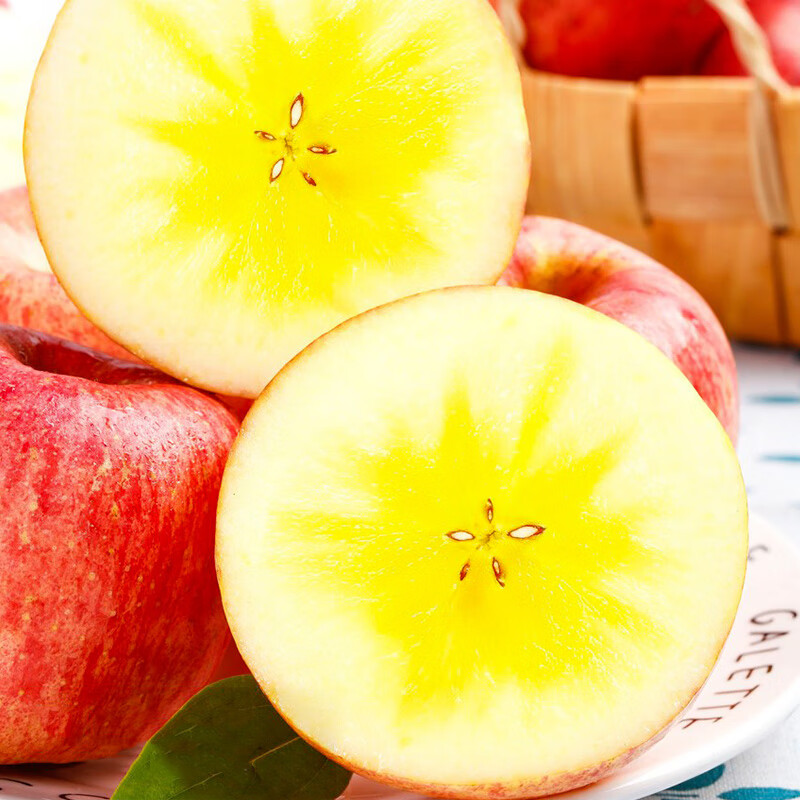 Aksu Apple Xinjiang Direct Mail Authentic Xinjiang Aksu Rock Candy Heart Apple Fruit Fresh Seasonal Red Fuji Ugly Apple 5 catties of high-quality fruit丨Single fruit 80-100mm丨Net weight 4.5 catties (7-9 pieces)