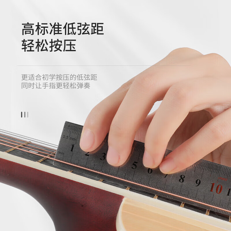 Lovebird folk guitar 38-inch beginner's entry-level guitar instrument for men and women, bright wood color