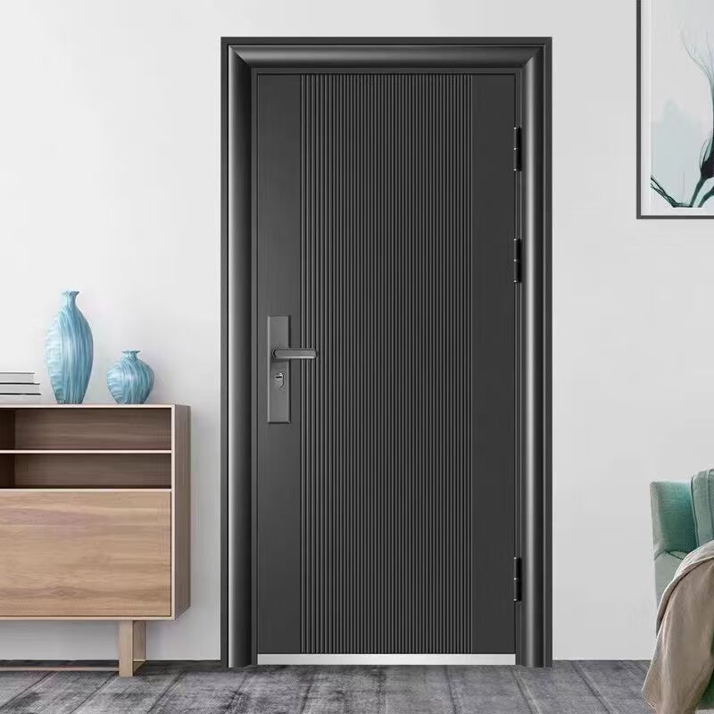 Meikejie home entry door fluorocarbon paint sun protection steel door rental door engineering door entry security door with lock 1970*860 outward opening