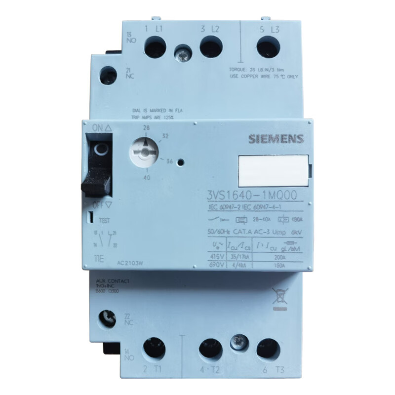Motor protection circuit breaker 3VS1640-1MP00 MQ00 MR00 MN00 replaces 3VU1640 3VS1640-1MQ0028-40A