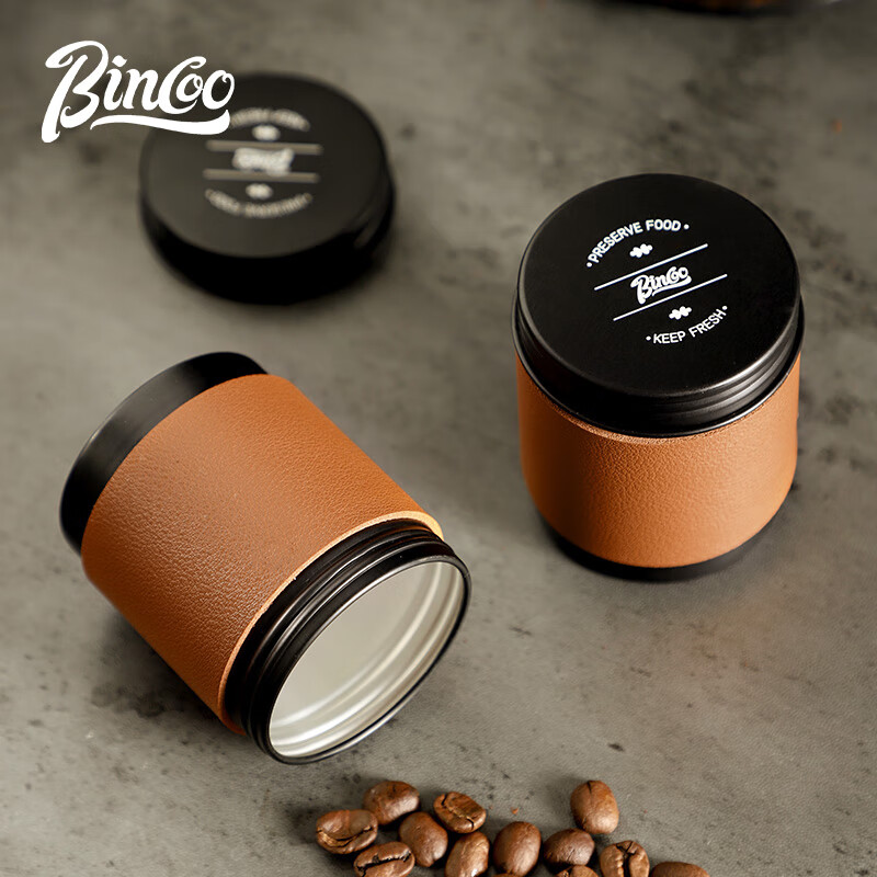 Bincoo coffee powder sealed jar mini portable coffee bean storage jar small storage storage jar tea jar