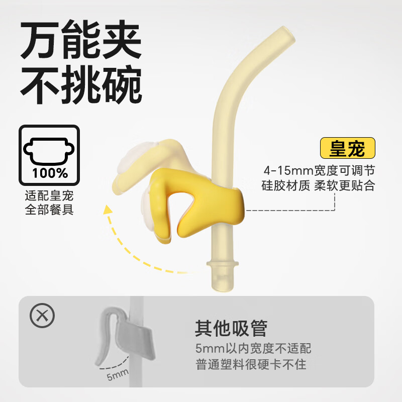 Royal Pet Baby Soup Drinking Straw Magic Device for Infants and Young Children to Drink Porridge and Water Snap-on Silicone Food Complementary Food Straws*2+Lion Clip*1