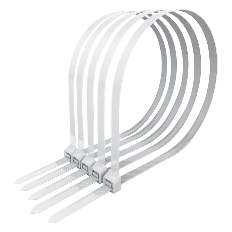 Jiuqiangu self-locking nylon cable ties, cable management belts, host installation, gardening, cable desktop cable management, wire binding straps, 8.8*400mm national standard white, 100 pieces/pack 1534