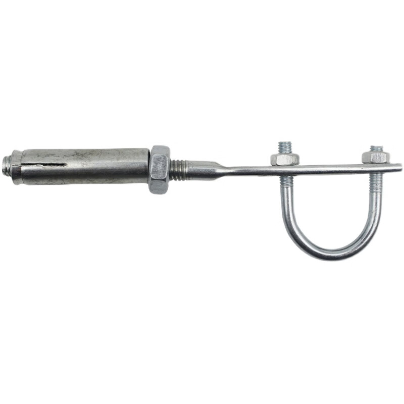 XMSJ expansion support rod U-shaped hoop pipe clamp fixed pipe clamp natural gas pipeline water pipe fixed bracket fishtail card U-shaped card expansion 8*150 card 4 points (punch 12)