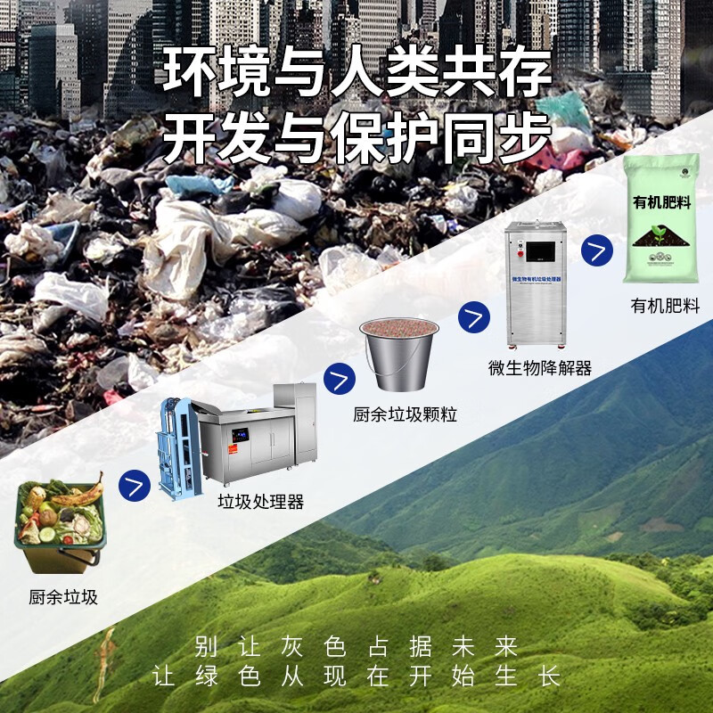 Yichi kitchen waste disposer kitchen commercial fully automatic grinder kitchen hotel commercial dry and wet separator slag removal oil and water separation three-in-one small ruler