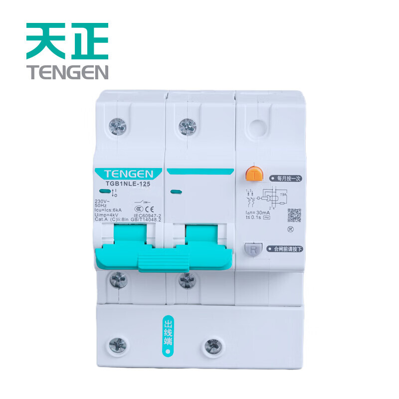Tianzheng Electric TENGEN air switch leakage protection circuit breaker TGB1NLE series 125A D type 63A 3P+N
