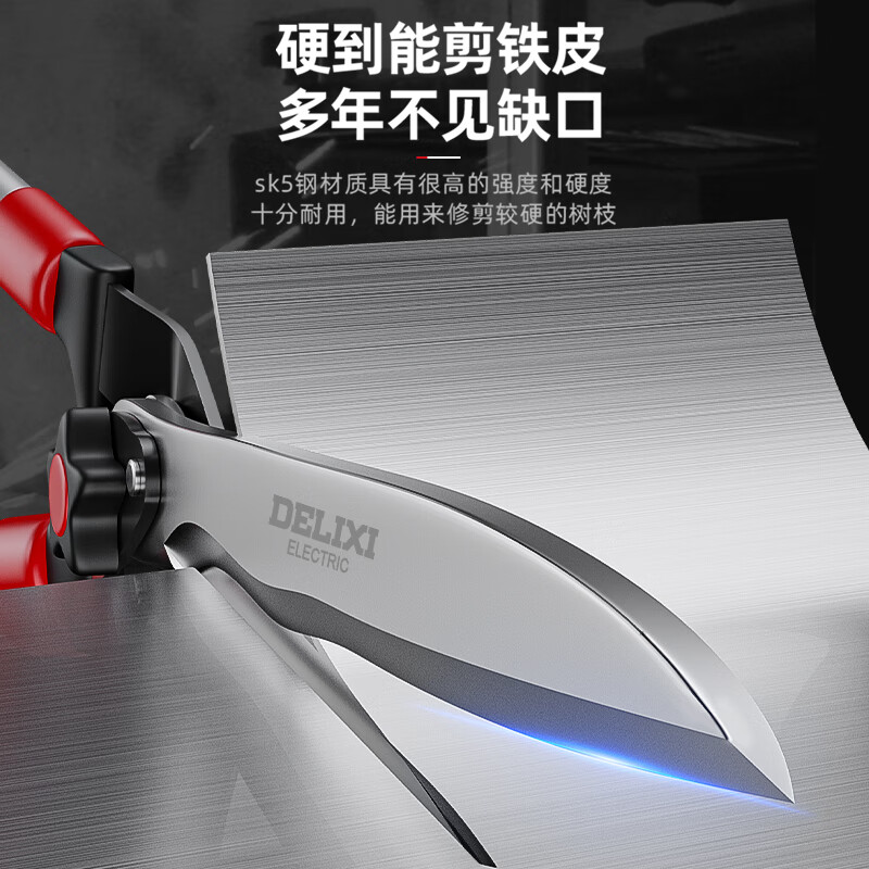 Delixi garden scissors for grass cutting, greening, gardening, branch pruning shears, special pruning shears, imported gardening scissors, pruning shears, limited time special offer - straight-grain blade garden shears SK5 steel blades