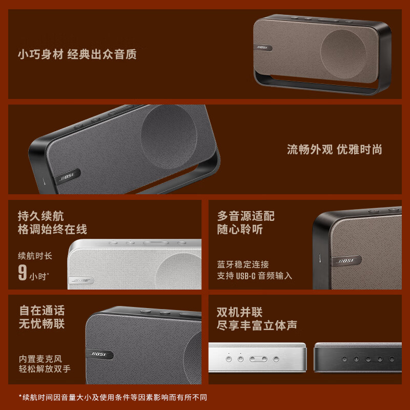 BOSE Wang Hedi's same style SoundLink Home Bluetooth speaker, bright silver, Bluetooth home speaker/audio, outstanding sound quality, elegant and fashionable