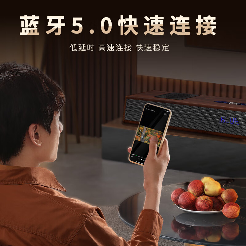 Newmine G69 PRO Echo Wall Speaker Home KTV Speaker Set Home Theater TV Speaker Living Room Home Wireless Karaoke Bluetooth Speaker Microphone