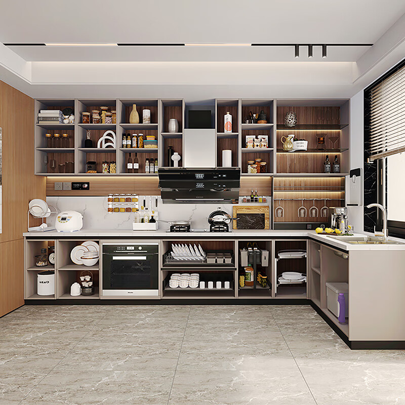 Sophia Cabinet Modern Simple Quartz Stone Countertop Stove Cupboard Integrated Cabinet Kitchen Storage Cabinet Complete