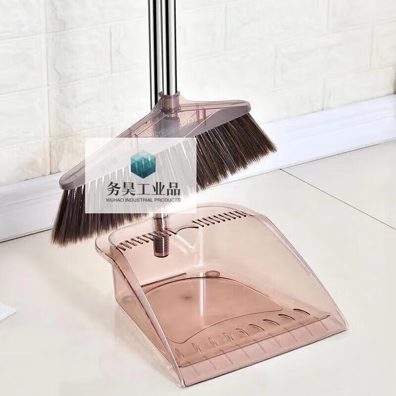 Bokai Broom Haosheng Dustpan Set Broom Sweeper Combination One-piece Non-stick Hair Set Indoor Appointment Nest Light Gray