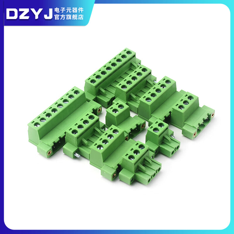 Wall-mounted fixed panel 2EDGWC5.08 weld-free butt flange frame plug-in terminal connector 10P socket + plug + shell