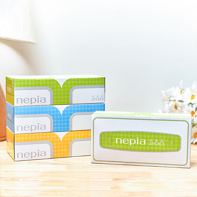 Nepia classic series tissue paper 2 layers 200 sheets * 3 boxes large capacity removable boxed napkins flexible facial tissue