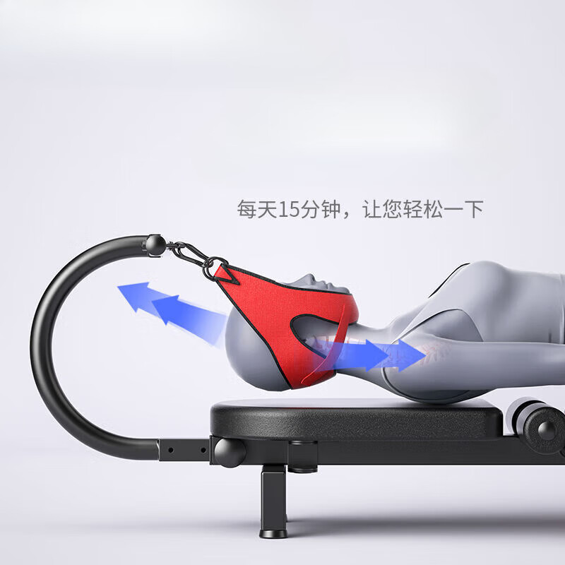 He Jiagong's cervical and lumbar stretcher, spinal traction artifact, medical household heightening and fitness leg inversion machine, soothing bed, standard version/roller design + 4 U-shaped feet