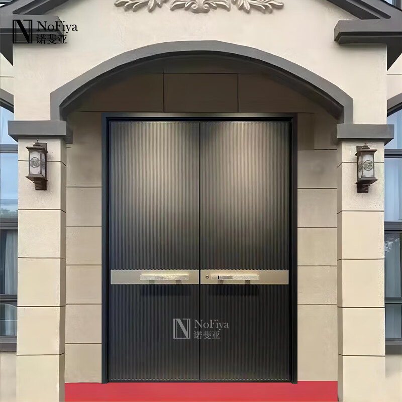 CLCEY cast aluminum villa door double-door courtyard door anti-theft entrance door double-door rural self-built house door style 4