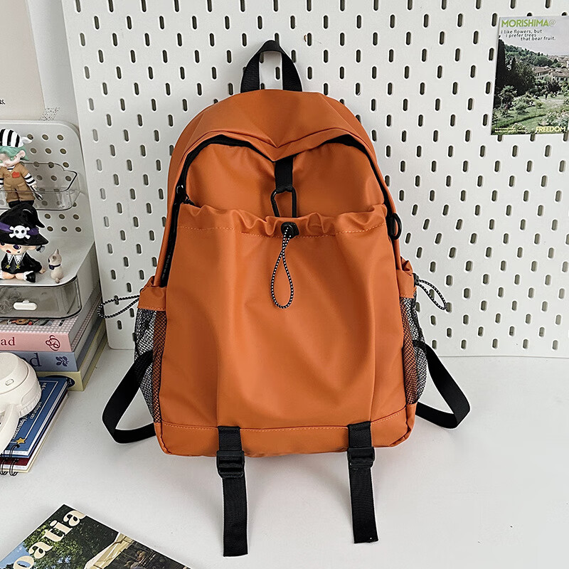 Qiaoyi Outdoor Mountaineering Backpack Commuting Travel Backpack Lightweight Water-Repellent Multi-Pocket Unisex Computer School Bag Backpack Orange