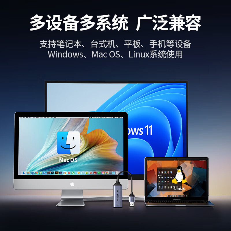 Greenlink USB to 2.5G network port Gigabit wired network card RJ45 network cable adapter network port converter suitable for Apple Huawei notebook desktop tablet NAS docking station