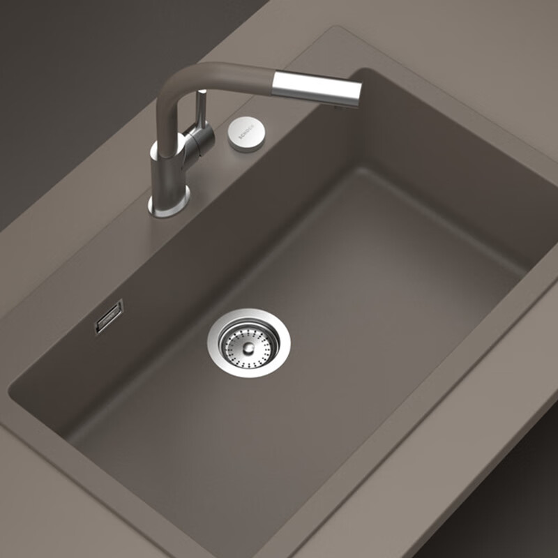 SCHOCK Third Generation Kitchen Sink German Granite Large Single Sink Wash Basin Signus N-100XL with Desktop Control Bronze Bronze Brown