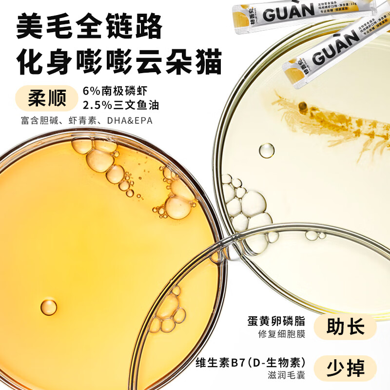 Gewu'an snacks cat strips small An strips fresh meat mousse for hair removal, hair cleaning, tooth cleaning and diuresis mixed flavor barrel 10g*16 pieces