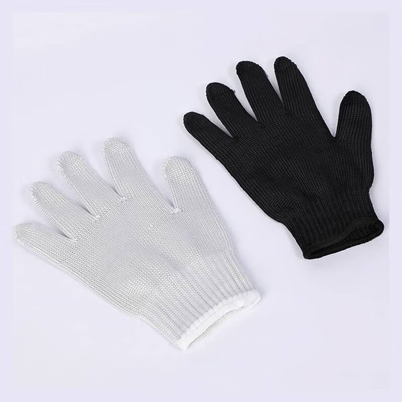 Teweiqiang level 5 cut-resistant gloves 2 pairs/pack polyester steel wire densely woven anti-scratch work white