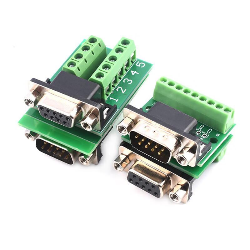 DB9 male and female adapter screw single and double/row terminal block 9-pin 9-hole RS232 RS485 conversion board 9-pin male adapter board