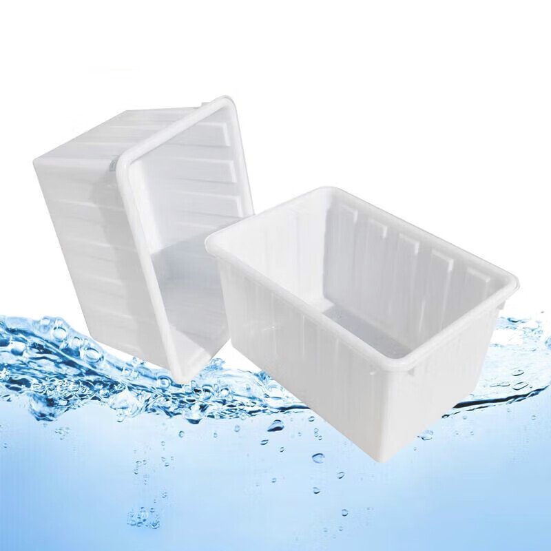 Customized thickened large plastic water tank rectangular water storage bucket soaked in tiles aquaculture fish tank 70L90 liters 1 thickened 70 liters blue 51*38*28cm no